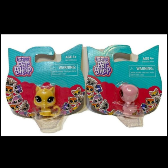 Littlest Pet Shop Lot of 2 Cat & Light Purple Duck LPS Mini-Scale Hasbro New NIP - Picture 2 of 10